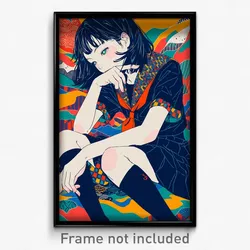 Art Poster - Woman Feeling Impatient Wearing Flippant Grey Sailor Collar (Print)