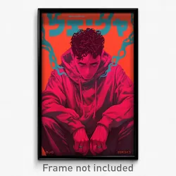 Hebrew Movie Poster - Man Feeling Glumness, Extra Large Pink Hoodie (Art Print)