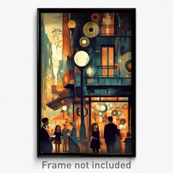 French Movie Poster - Dreary Vinyl Store (France Retro Film Art Print)