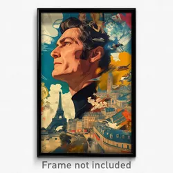 French Movie Poster - Man Feeling Calmness, Strong Microdress (France Art Print)