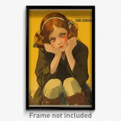 German Movie Poster - Girl Feeling Exasperated, Well Made Ribbed Legwear (Print)