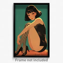 Korean Movie Poster - Girl Feeling Hate, Well Off Vertical Striped Legwear