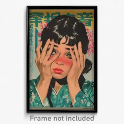 Vietnamese Movie Poster - Girl Feeling Stressed, Mellow Green Kimono (Art Print)