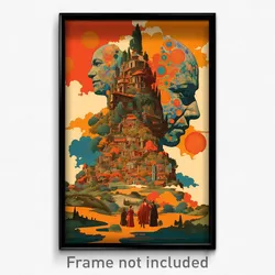 Greek Movie Poster - Enormous Village (Greece Psychedelic Art Retro Film Print)