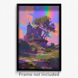 Art Poster - Barren Inn (Psychedelic Trippy Weird 11x17 Cartoon Print)