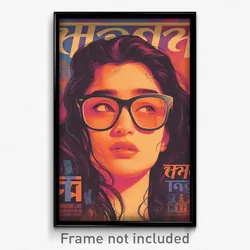 Bollywood Movie Poster - Woman Feeling Nervous, Modern Black Framed Eyewear