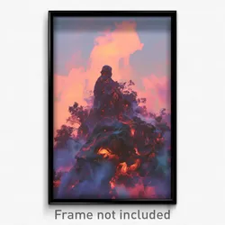 Art Poster - Smoggy Mountain (Psychedelic Trippy Weird 11x17 Print)