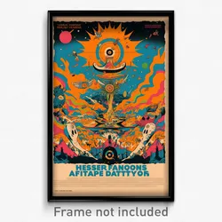 French Movie Poster - Detailed Music Festival (France Retro Film Art Print)