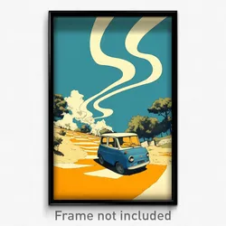 French Movie Poster - Small Car (France Psychedelic Trippy Art Retro Film Print)