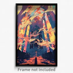 Art Poster - Warm Church (Psychedelic Trippy Weird 11x17 Print)