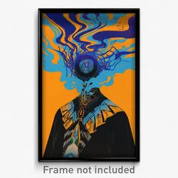 Greek Movie Poster - Blue Wire (Greece Psychedelic Trippy Art Retro Film Print)