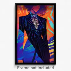 Anime Art Poster - Woman Feeling Dread Wearing Spectacular Business Suit (Print)