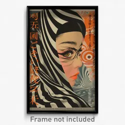 Chinese Movie Poster - Woman Feeling Grinning, Imaginative Brown Capelet (Print)