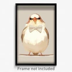 Art Poster - Lovebird Feeling Offended Wearing Deafening White Bowtie