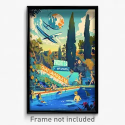 Russian Movie Poster - Great Pool (Russia Psychedelic Art Retro Film Print)
