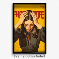 Hebrew Movie Poster - Woman Feeling Moody, Fantastic Ribbon Trimmed Clothes