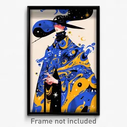 Art Poster - Man Feeling Cowardly Wearing Blue Print Dress (Print)
