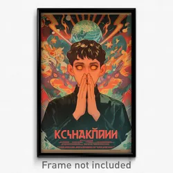Russian Movie Poster - Boy Feeling Dismay, Comfortable White Sleeves (Art Print)