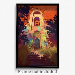 Art Poster - Lost Chapel (Psychedelic Trippy Weird 11x17 Print)