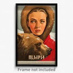 Icelandic Movie Poster - Woman Feeling Numb, Orderly Bear Costume (Art Print)