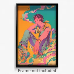 Greek Movie Poster - Boy Feeling Shy, Imaginary Lace Up Boots (Greece Art Print)