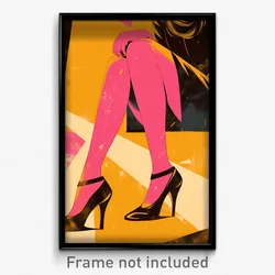 French Movie Poster - Girl Feeling Helpless, Taut Pink Legwear (Art Print)