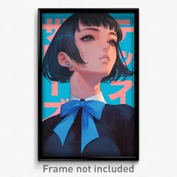 Movie Art Poster - Girl Feeling Tolerance, Comfortable Blue Bowtie (Film Print)