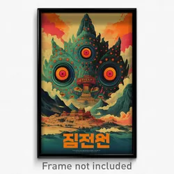 Korean Movie Poster - Unique Fort (Korea Psychedelic Art Retro Film Print)
