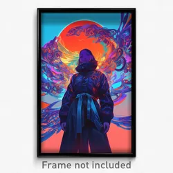 Movie Art Poster - Girl Feeling Pride, Simplistic Jacket Around Waist (Print)