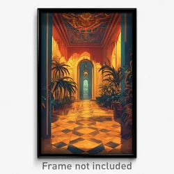 German Movie Poster - Glossy Hallway (Germany Psychedelic Art Retro Film Print)