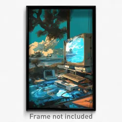 Art Poster - Negligible Computer (Psychedelic Trippy Weird 11x17 Print)