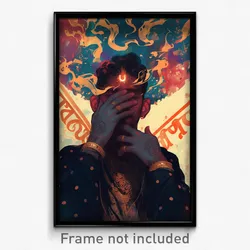 Bollywood Movie Poster - Boy Feeling Serenity, Black Polka Dot (India Art Print)