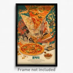 Korean Movie Poster - Triangular Pizza (Korea Psychedelic Art Retro Film Print)
