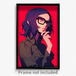 Anime Art Poster - Koi Feeling Self Motivated, Infamous Black Framed Eyewear