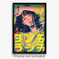 Japanese Movie Poster - Girl Feeling Enthusiasm, Burly Yellow Sweater (Print)