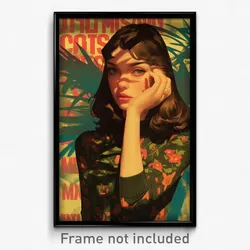 Spanish Movie Poster - Girl Feeling Self Conscious, Flashy Sweater Dress (Print)