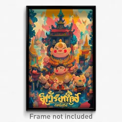 Thai Movie Poster - Droopy Hovel (Thailand Psychedelic Art Retro Film Print)