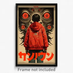 Indonesian Movie Poster - Boy Feeling Grinning, Shadowy Red Hoodie (Art Print)