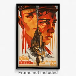 Greek Movie Poster - Boy Feeling Persevering, Brown Striped Scarf (Art Print)