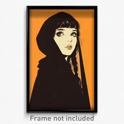 Icelandic Movie Poster - Girl Feeling Suspense, Fresh Hooded Cape (Art Print)
