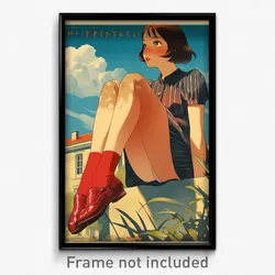 French Movie Poster - Girl Feeling Insecurity, Precious Red Socks (Art Print)