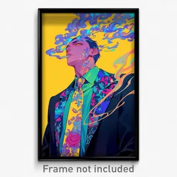 Anime Art Poster - Man Feeling Arrogant Wearing Merry Aqua Necktie (Print)