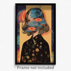 Movie Art Poster - Woman Feeling Awe, Crazy Brown Sleeves (Retro Film Print)