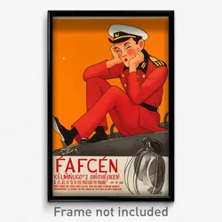French Movie Poster - Boy Feeling Stuck, Well Groomed Red Legwear (Art Print)