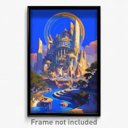 Art Poster - Circular Temple (Psychedelic Trippy Weird 11x17 Cartoon Print)
