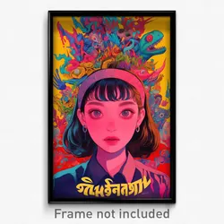 Thai Movie Poster - Girl Feeling Surprise, Unique Multicolored Hairband (Print)