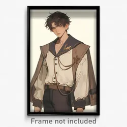 Anime Art Poster - Man Feeling Rejected, Spanish Brown Sailor Collar (Print)