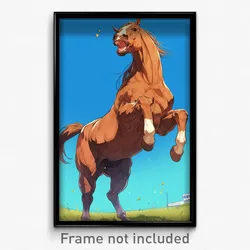 Art Poster - Horse Feeling Excited Wearing Brainy White Sleeves