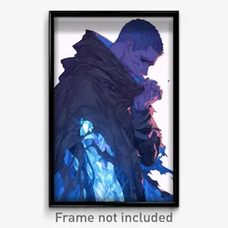 Anime Art Poster - Boy Feeling Despair Wearing Reflecting Torn Cape (Print)