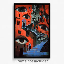 Art Poster - Damaged Portcullis (Psychedelic Trippy Weird 11x17 Print)